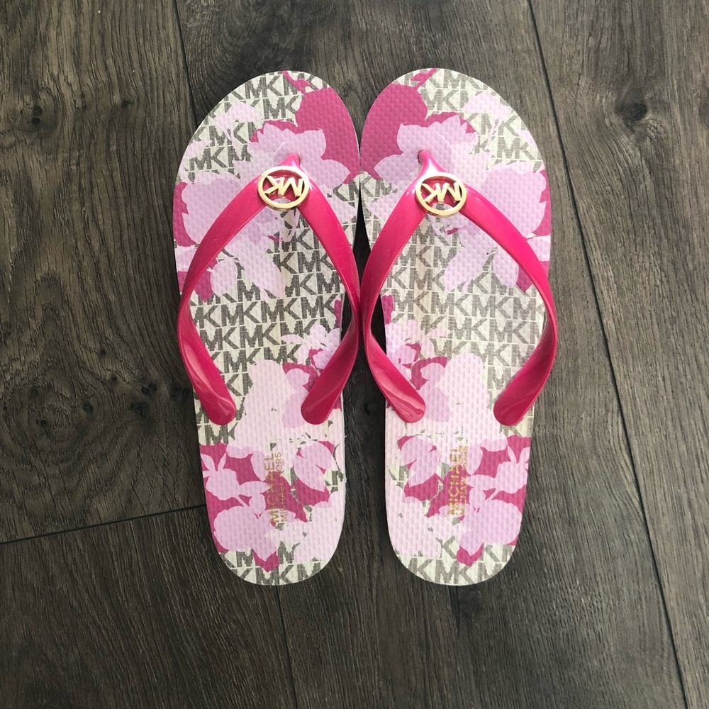 Michael Kors pink flip flops